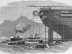 Mid 19th century cable-laying ship